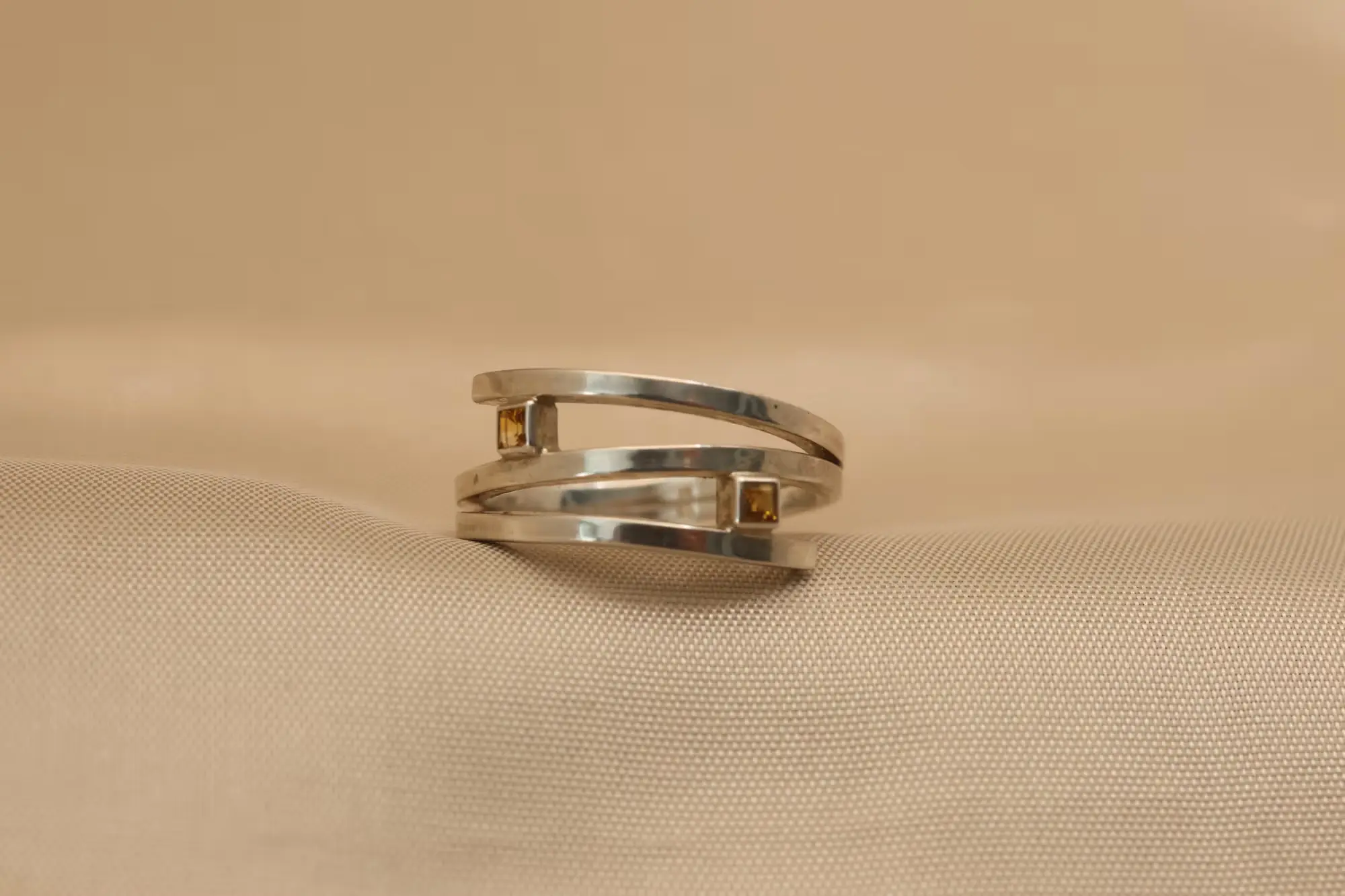 Zilveren ring met citrien